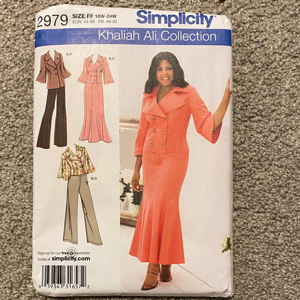 Simplicity Petite Jacket Skirt & Pants Sewing Pattern - Khaliah Ali Collection